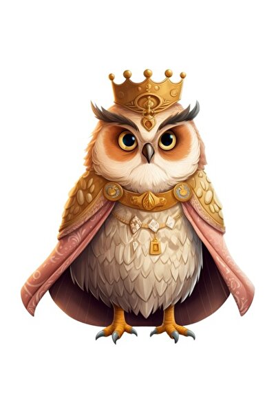 BV Autocolant decorativ, Bufniță, Portocaliu, 70 cm