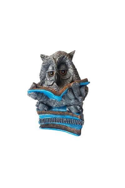 BV Decorative owl statuette on a book, 25 cm