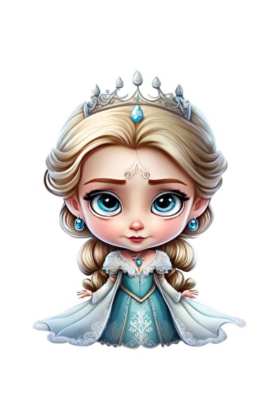 BV Autocolant decorativ, Prințesa Elsa, Albastru, 78 cm