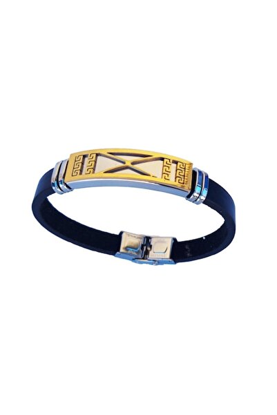 BV -leather and stainless steel bracelet (A4B41)