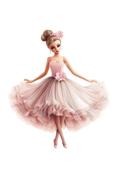 BV Autocolant decorativ, Balerină, roz, 69 cm