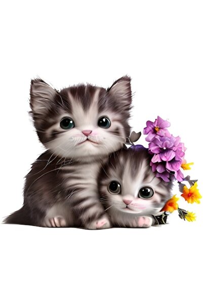 BV Autocolant decorativ - Pisicuțe, Alb, 76 cm