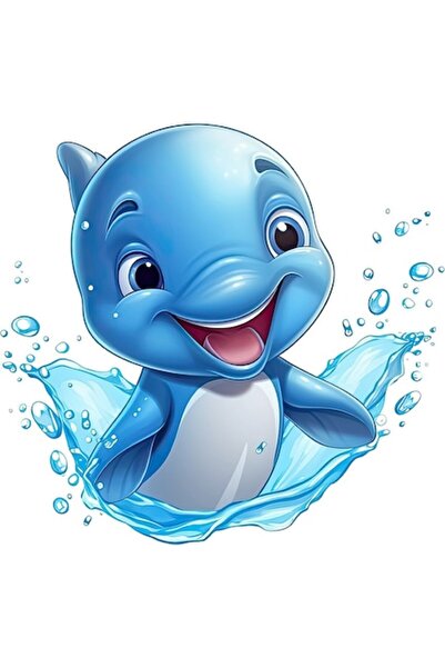 BV Διακοσμητικό αυτοκόλλητο, Δελφίνι, Μπλε, 63 cm