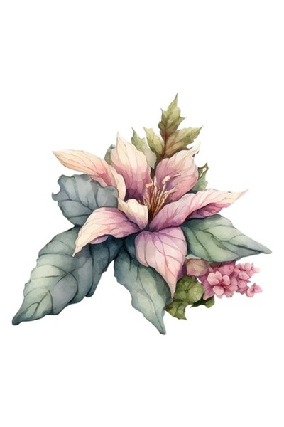 BV Autocolant decorativ - Floare, Dragon, Roz, 60 cm