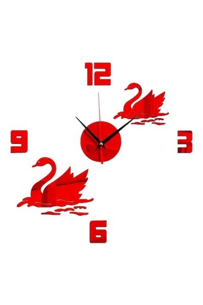 BV Decorative wall clock, Swan, Acrylic mirror, 40 cm, MC-075