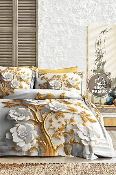 MonoHome %100 PAMUK Ranforce Çeyizlik Luxury 5D Dijital Battal Çift Kişilik N...