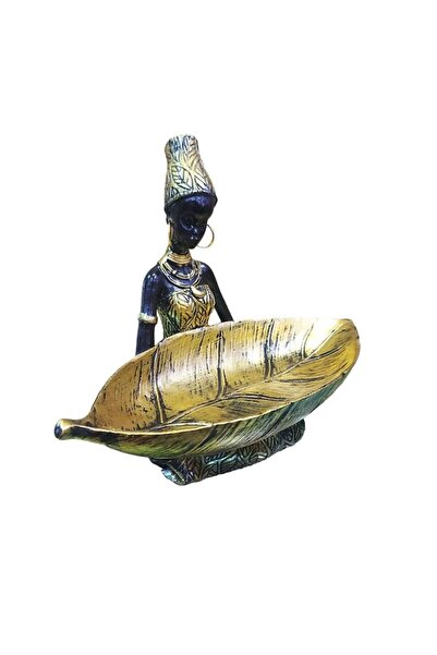 BV Decorative ornament 'Africana' with jewelry holder, Gold, 19 cm