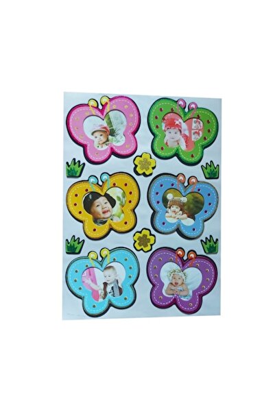 BV Autocolant decorativ, fluturi cu rame foto, 45 cm, WX-EB003