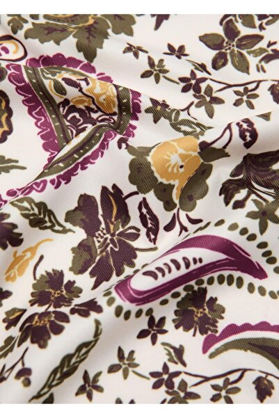 MANGO Woman Şal desenli saten fular