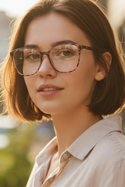 CLAREX Blue Light Protection Cat Eye Glasses Blue Block Transparent Leopard Pattern Glasses