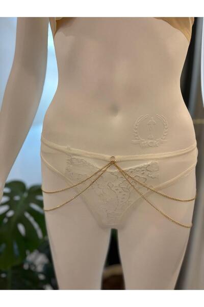 SİENNA SECRET String Zincirli Tanga Beyaz
