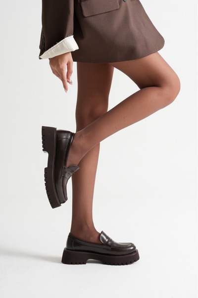 mermaid shoes Kadın Kahverengi Şık Sade Laofer