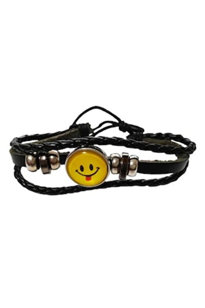 BV Brățară din piele ecologică, Emoticon, 123BJ