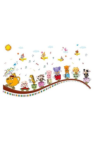 BV Autocolant decorativ - Trenuleț cu animale, 130 cm