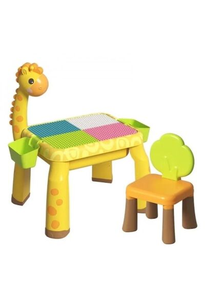 ALIBIBI Masă de activități cu girafă drăguță și scaun inclus