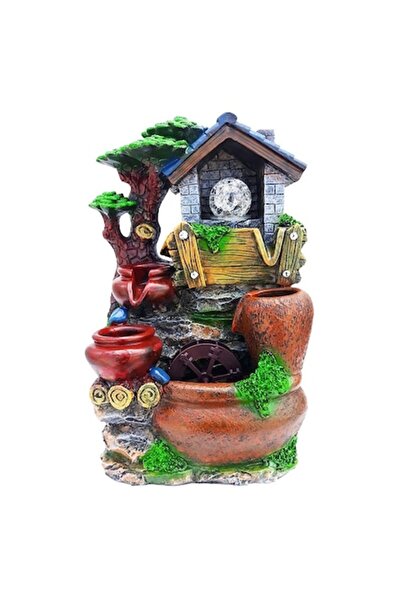 BV Fântână ornamentală de interior cu buton pornit/oprit, 3 guri de scurgere,...