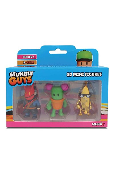 TOYFEST Stumble Guys 3-Pack Mini Figure Series 4 - Oni Jutsu - Pokey Stabbins - Golden Banana