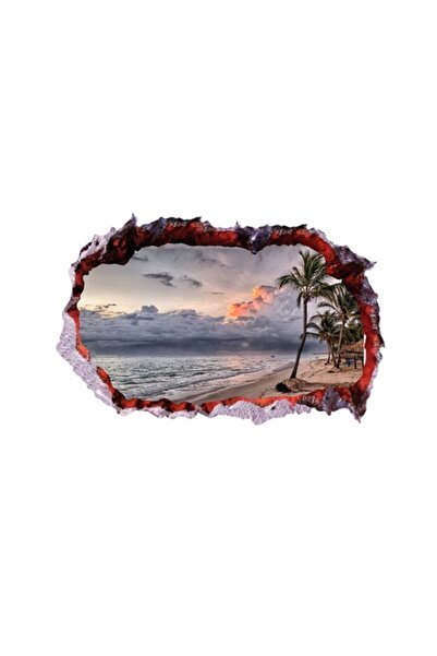 BV Autocolant decorativ, gaură 3D în perete, mare, 85 cm