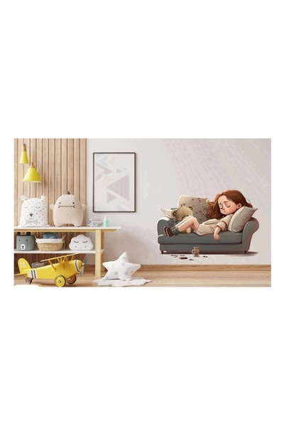 BV Decorative sticker, Sleeping Face, Gray, 79 cm