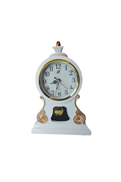 BV Table clock with pendulum, Bohemian, White, 38 cm