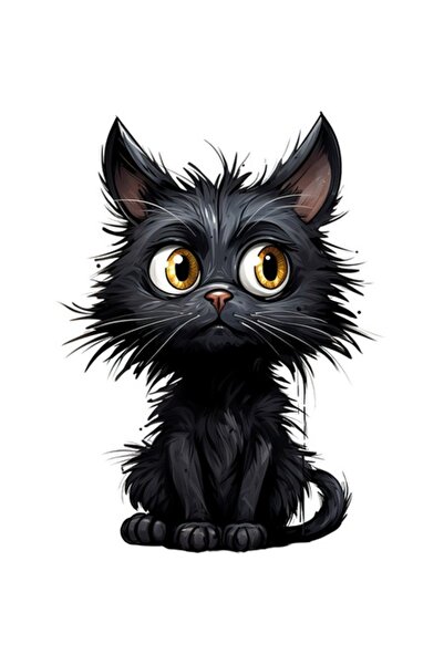 BV Autocolant decorativ, Pisică, Negru