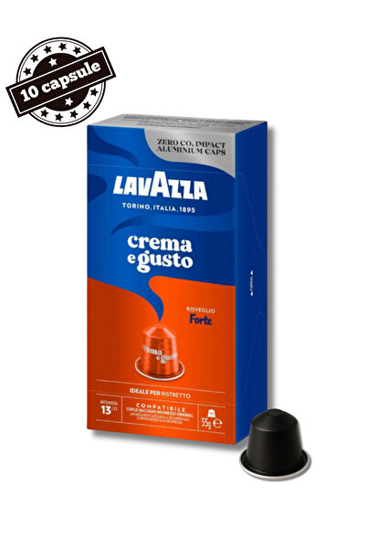 LavAzza 10 capsule de aluminiu Crema e Gusto Forte – Compatibile cu Nespresso