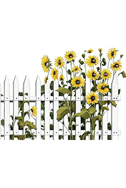 BV Autocolant decorativ, Gard cu flori, Galben, 80 cm