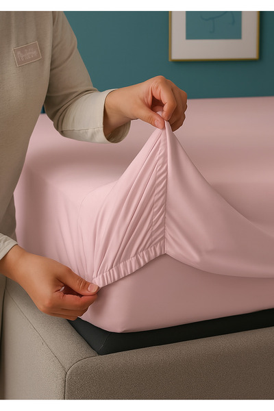 Navessa Home Collection Powdered Elastic Bed Sheet - Cotton, Single, Double Size |   No Ironing Required - Suitable for Home, Dorm, Hotels