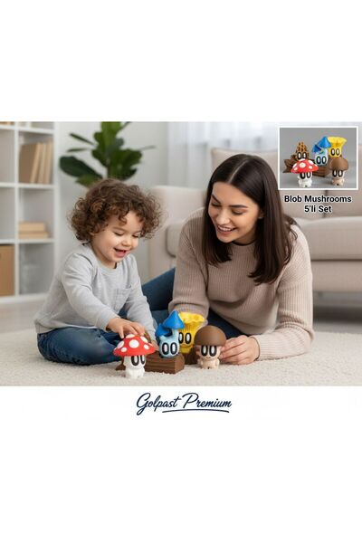 Goplast Premium Bloblap Mushrooms 5-Piece Toy Set