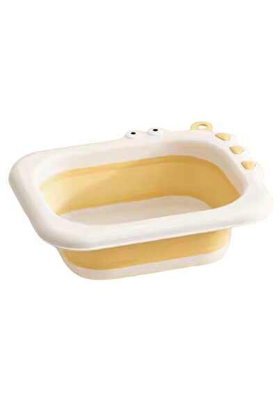 LITTLE ANGEL - حوض غسيل قابل للطي للأطفال للتنظيف والعناية - أصفر