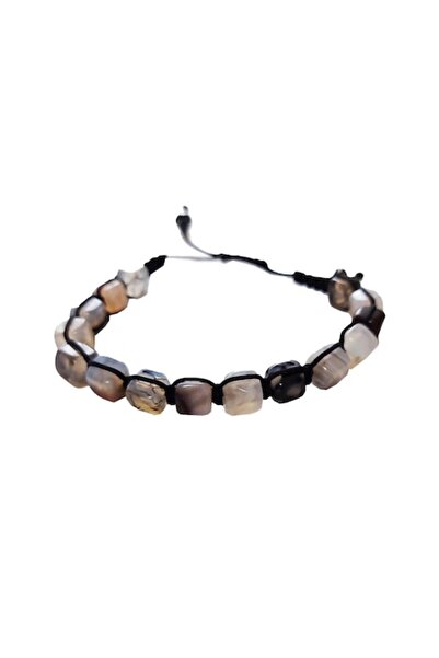 BV Brățară reglabilă cu șnur, Piatră de Palmier Alb, A4B131