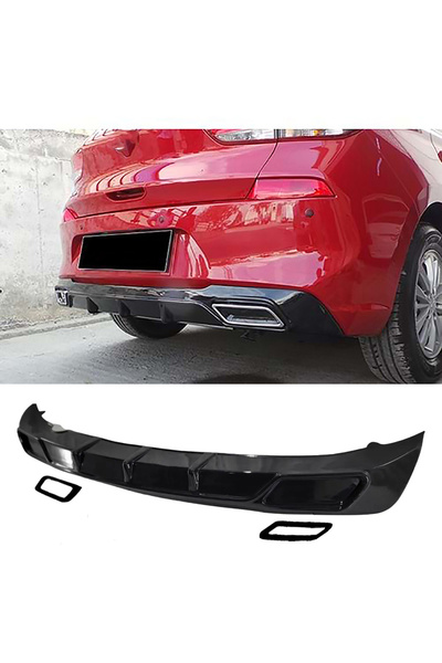 AkmTuning Hyundai i30 Difüzör Parlak Siyah Plastik Egzoz Görünüm 2017 2018 20...