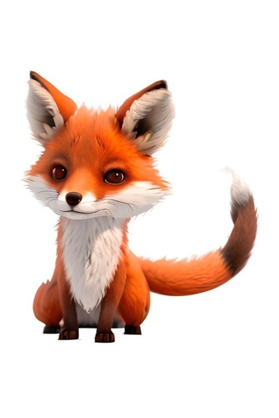 BV Autocolant decorativ - Vulpe (Portocaliu), 60 x 69 cm, 1253STK