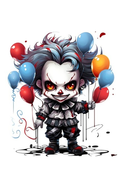 BV Decorative sticker, Horror, Waterproof, Blue, 67 cm