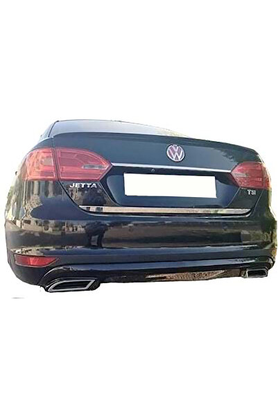 AkmTuning Vw Jetta Mk6 Egzozlu Difüzör Parlak Siyah Plastik 2010 2011 2012 2013 2014 Arka-difizör-bodykit-ek