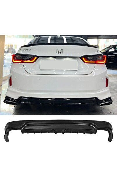 AkmTuning Honda City Arka Ek Difüzör Siyah Plastik 2022-2025 Arka-difizör-bod...