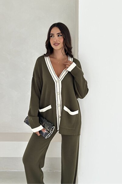 Noi Belis Oversize Pocket Detailed Knitwear Bottom-Top Set Aw25Au0022