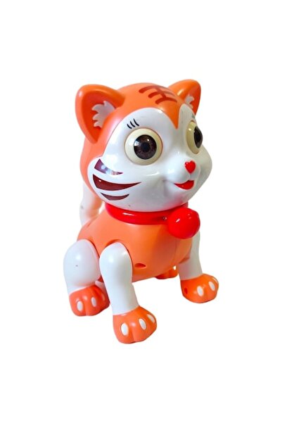 BV Jucărie tigru cu lumină intermitentă, merge și se aprinde, portocaliu