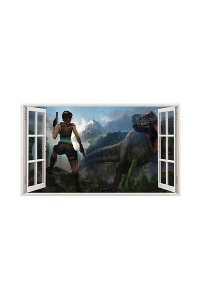BV Autocolant decorativ cu dinozauri, 85 x 55 cm