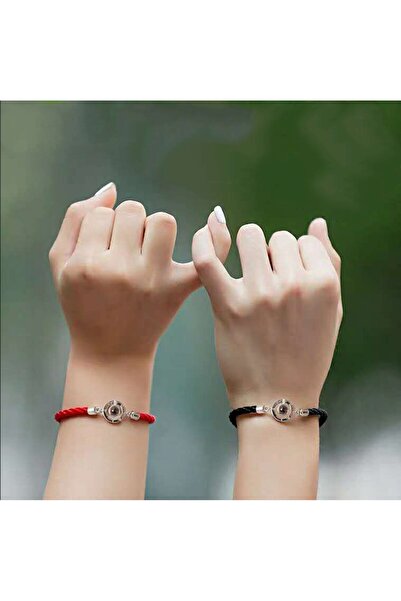Tessero - Set of two textile bracelets for couples/friends with 'I love you' projection in 100 langu