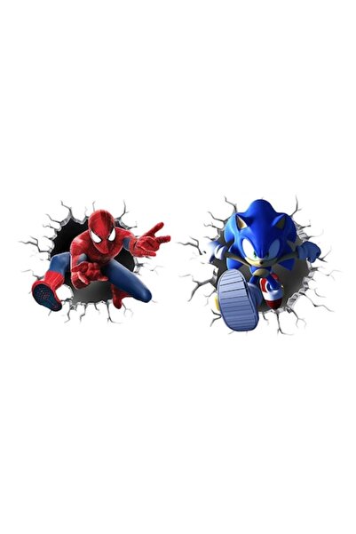 BV Autocolant decorativ cu Sonic și Spiderman, 70 cm (1116STK)