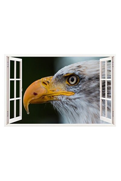 BV Autocolant decorativ, fereastră 3D, vultur, 85 cm, 274STK
