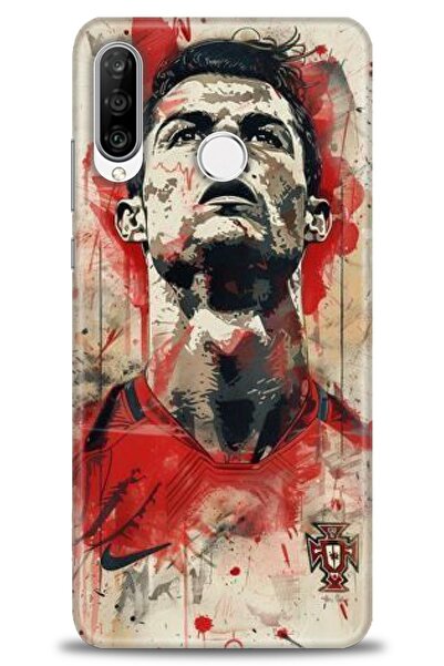 Rulet Aksesuar غطاء متوافق مع هاتف هواوي P30 لايت HD مطبوع - غطاء سيليكون بتص...