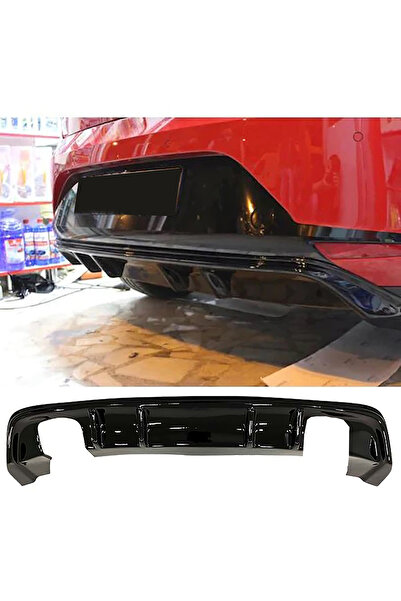 AkmTuning Seat Leon Mk3 FR Difüzör Parlak Siyah Plastik Sağ Sol Çift 2012-2016 Arka-difizör-bodykit-ek-karlık