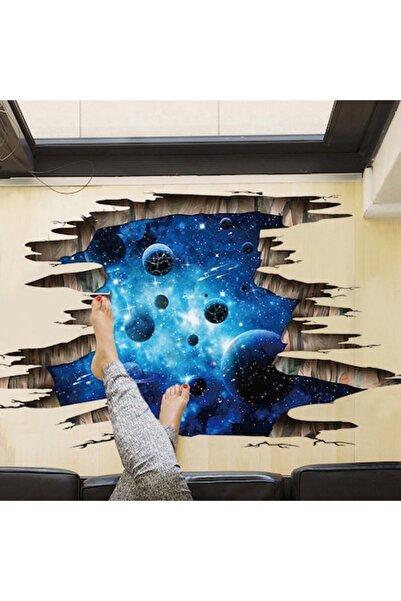 BV Autocolant decorativ 3D, planete „Gaură în perete”, 110 cm, 93STK