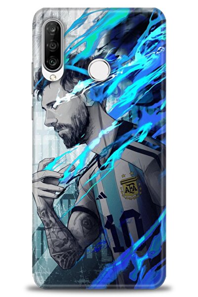 Rulet Aksesuar غطاء متوافق مع هاتف هواوي P30 لايت HD مطبوع - غطاء سيليكون بتص...