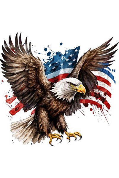 BV Autocolant decorativ - Vultur american, multicolor, 62 cm