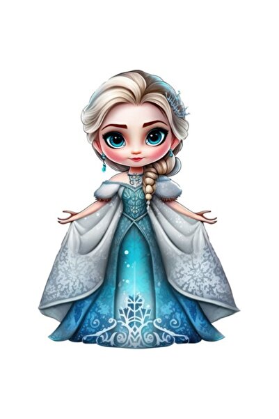 BV Autocolant decorativ, Prințesa Elsa, Albastru, 82 cm