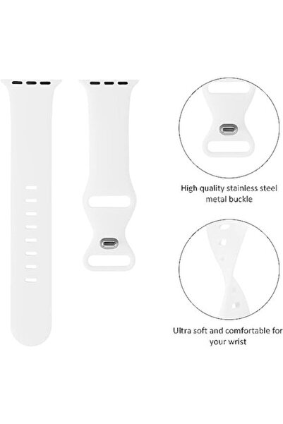 OEM Set of 2 Silicone Bands for Apple Watch (Black & Beige), Compatible 38–49 mm