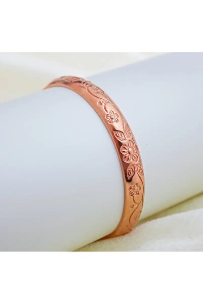 İMREN AKSESUAR Copper Flower Patterned Bracelet